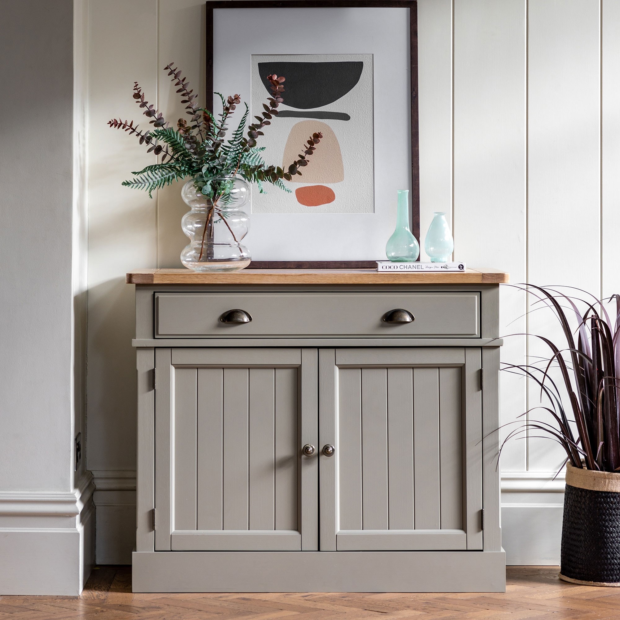 Wooden Sideboard Franco Off-Grey 2 Door Sideboard 96 x 45 x 80 cm