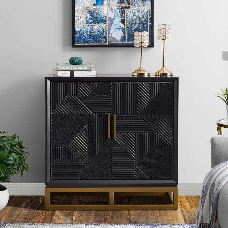 Geometric Patterned Storage Cabinet