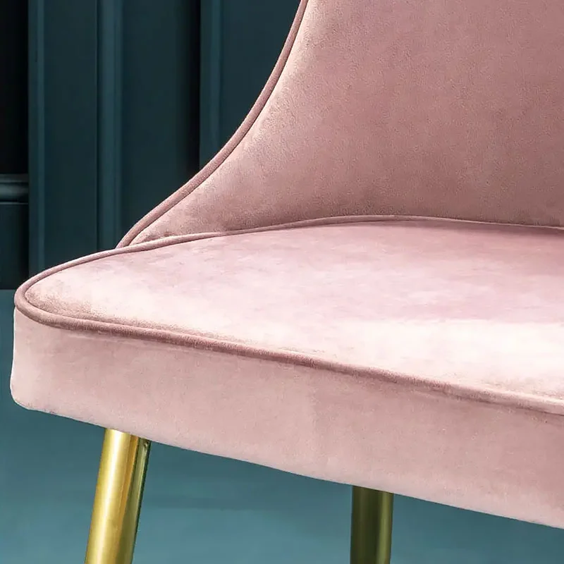 Set Of 2 Alexandria Dusky Blush Pink Velvet Dining Chairs With Gold Legs