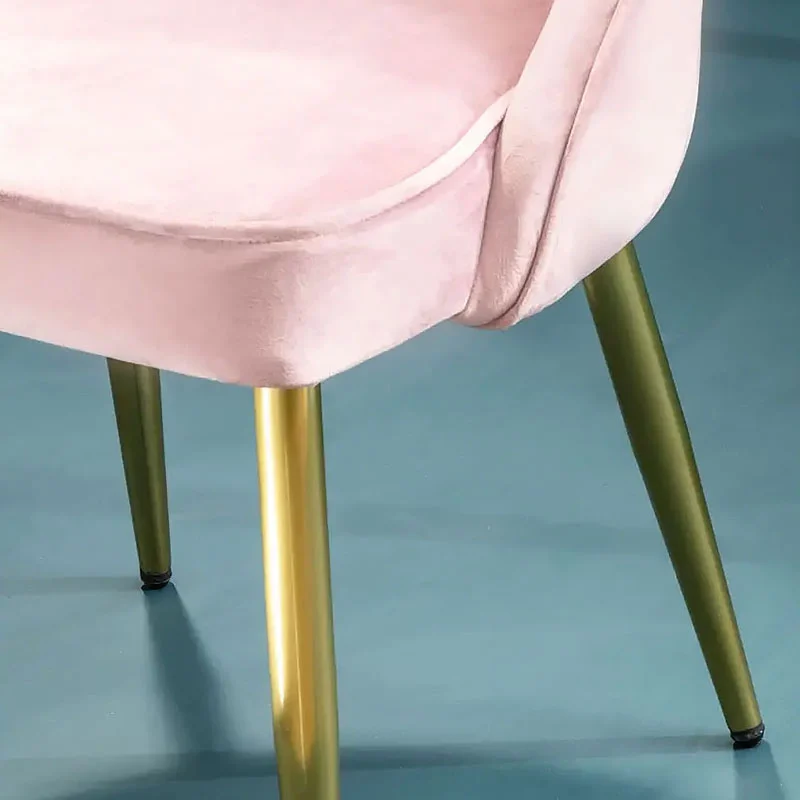 Set Of 2 Alexandria Dusky Blush Pink Velvet Dining Chairs With Gold Legs