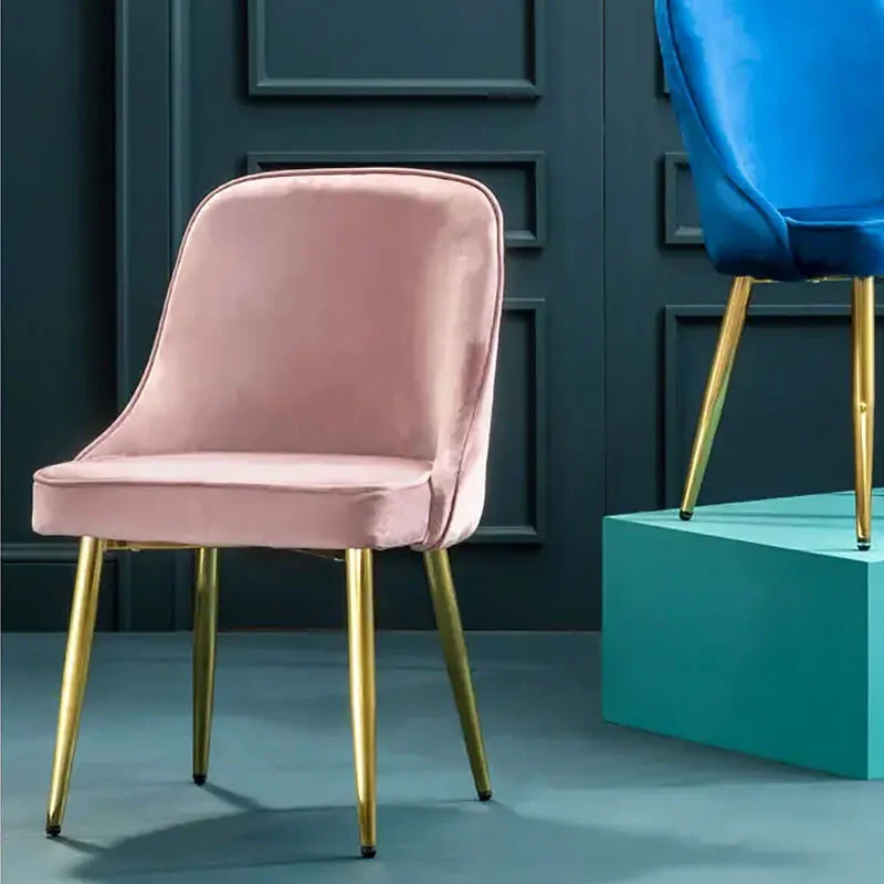 Set Of 2 Alexandria Dusky Blush Pink Velvet Dining Chairs With Gold Legs