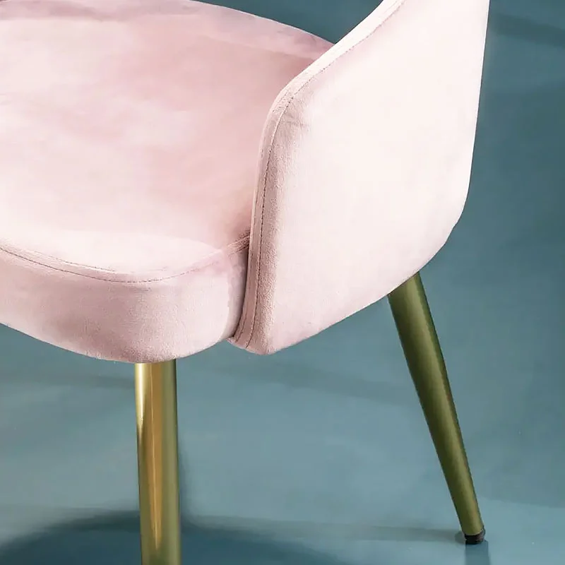 Set Of 2 Adelaide Dusky Blush Pink Velvet Dining Chairs With Gold Legs