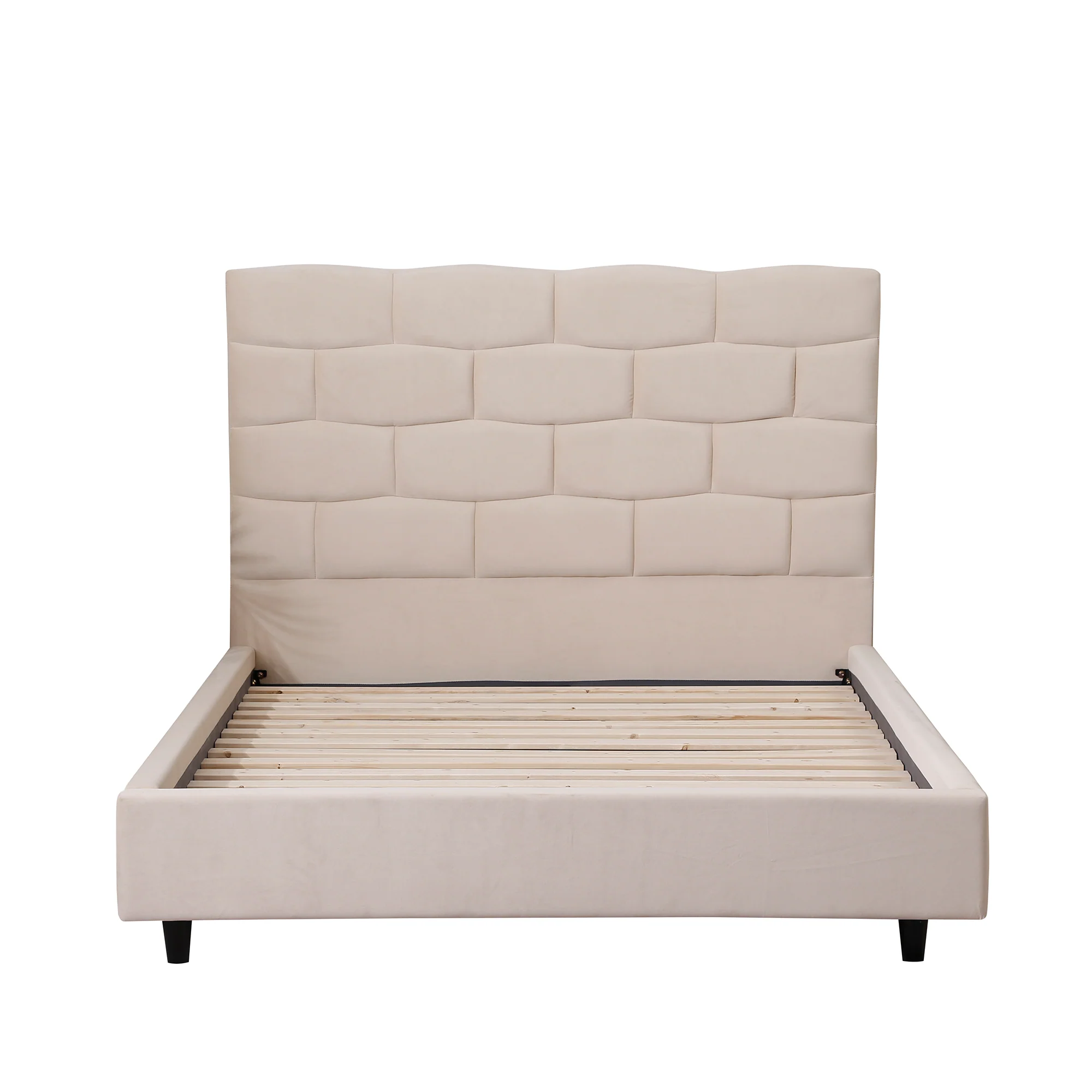 Elliot Velvet Queen Bed -  Sand