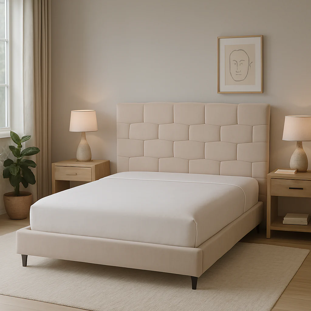 Elliot Velvet Queen Bed -  Sand