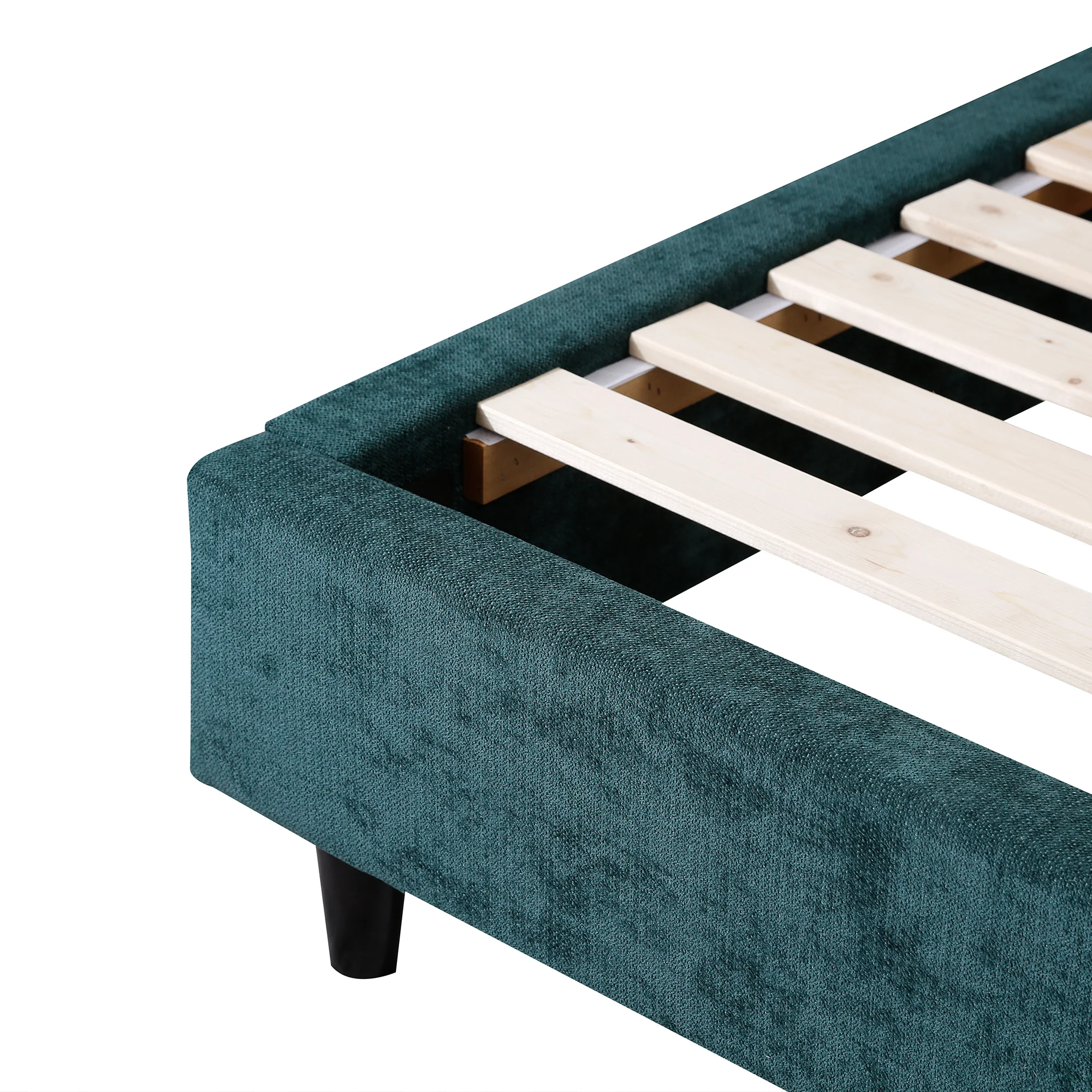 Elliot Velvet Queen Bed - Green