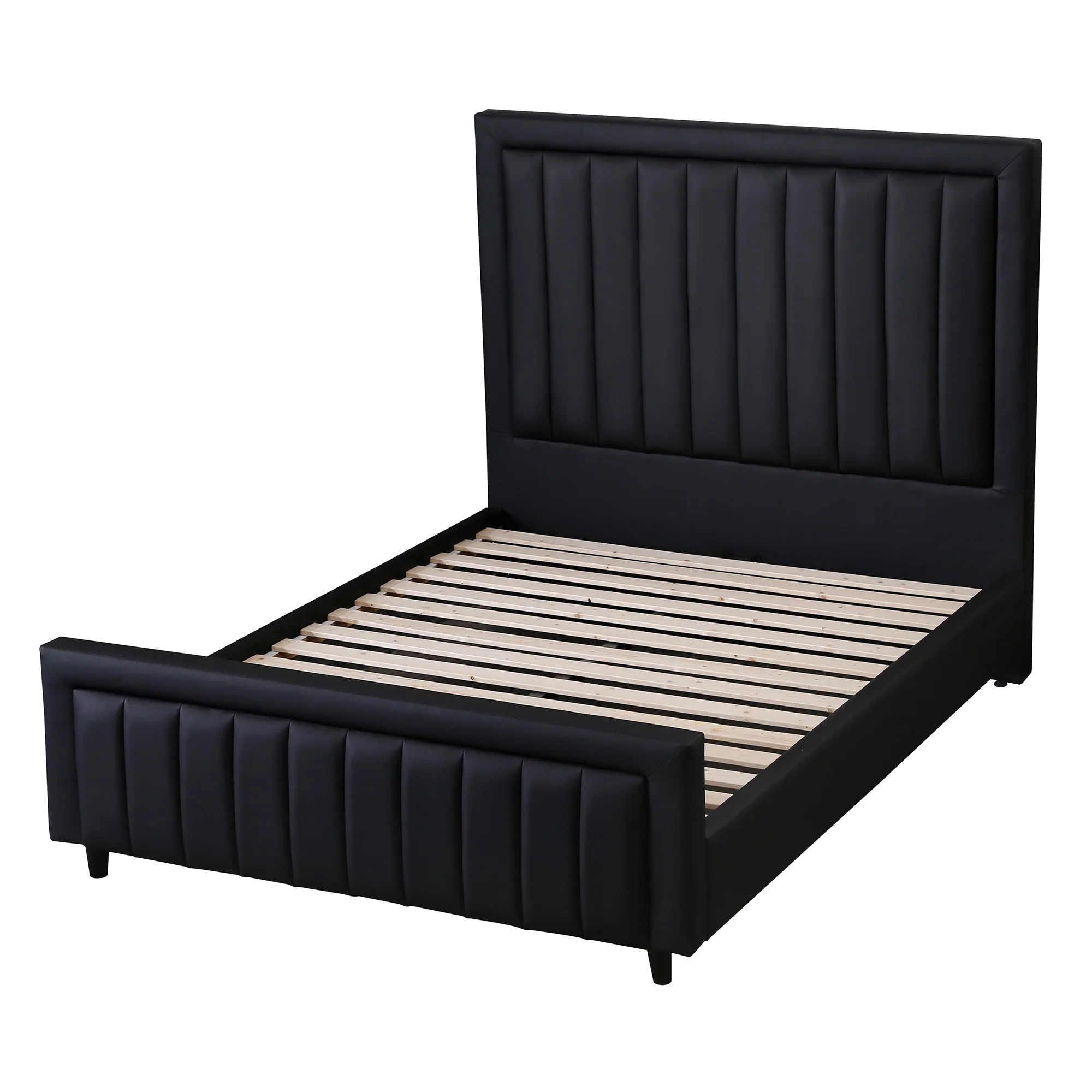 Brooklyn Leatherette Queen Bed - Black