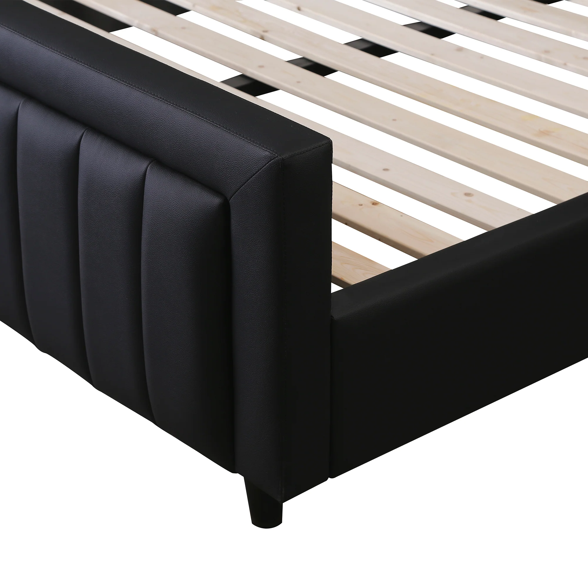 Brooklyn Leatherette Queen Bed - Black