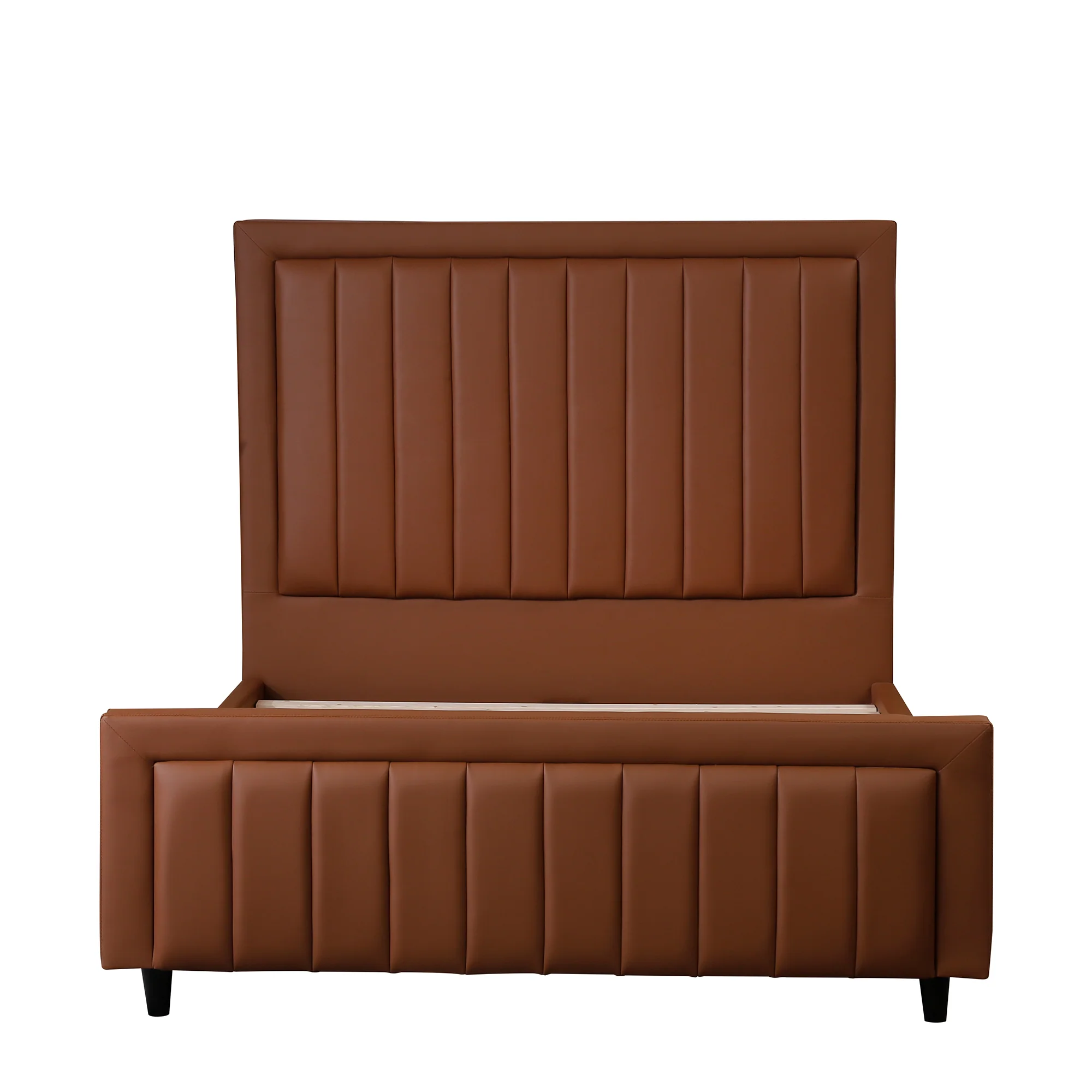 Brooklyn Leatherette Queen Bed - Tan