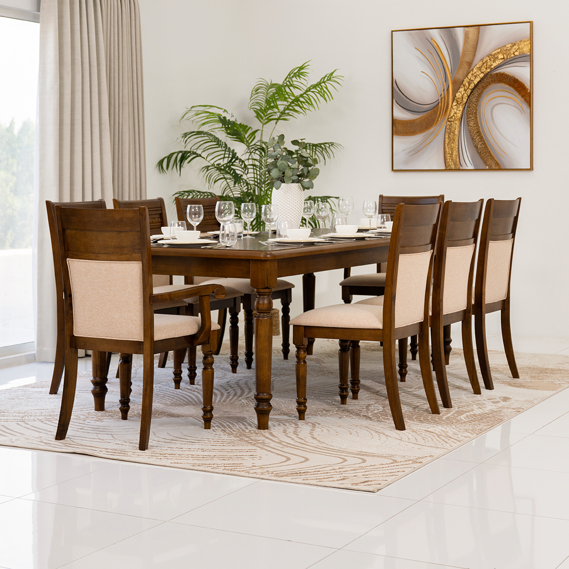 Elegant Wooden Dining Set in Mango Wood0