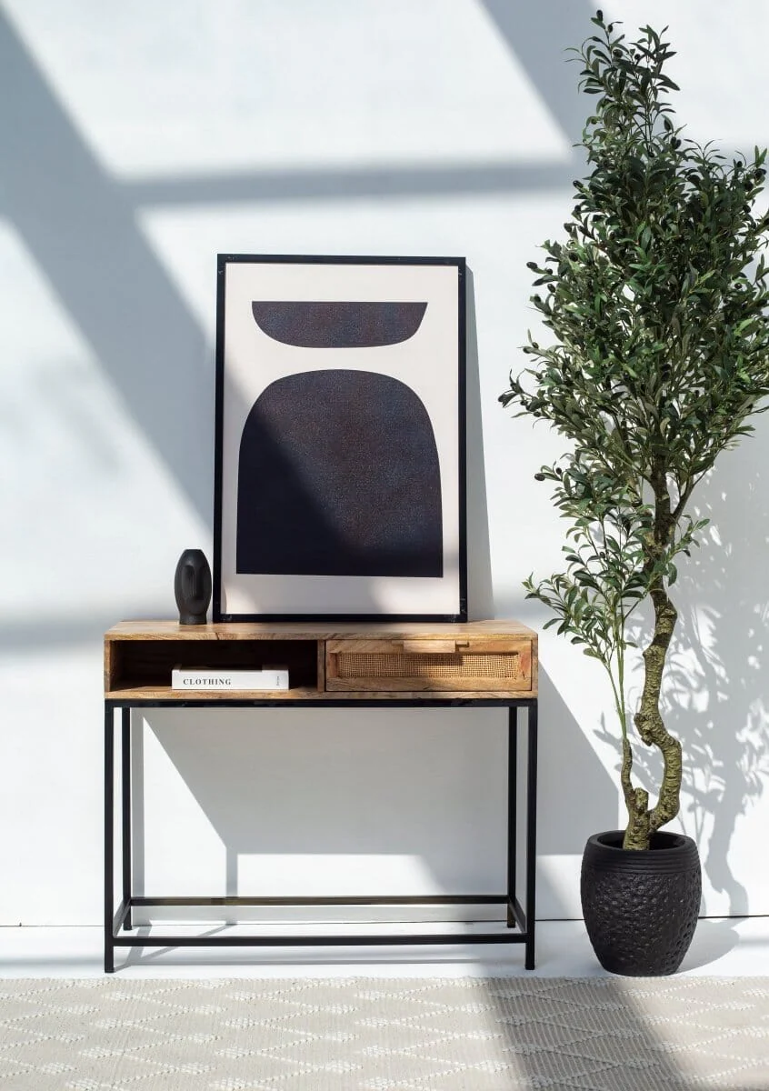 Rattan One Drawer Console