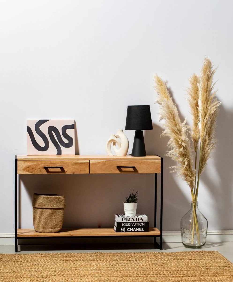 Modern Acacia Wood Console Table