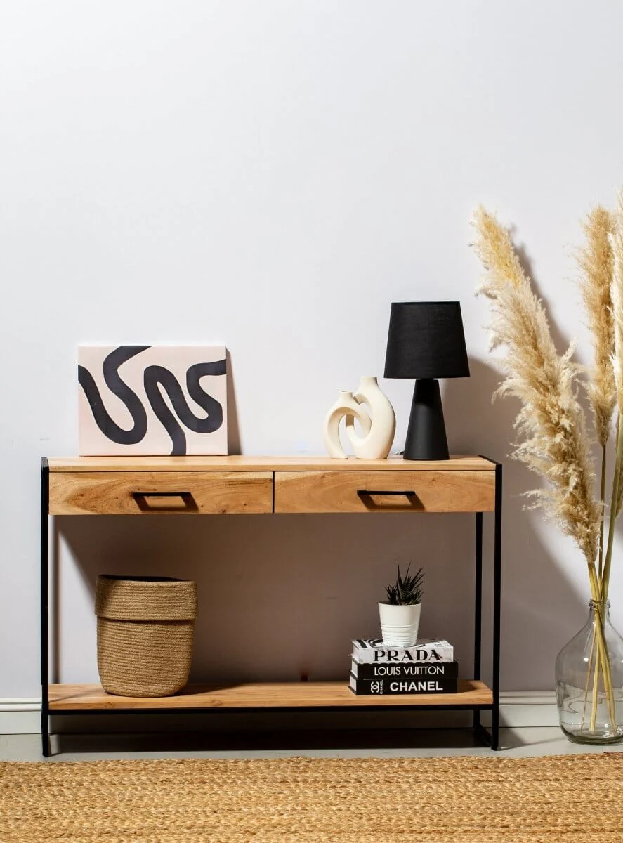 Modern Acacia Wood Console Table