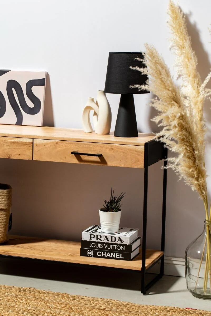 Modern Acacia Wood Console Table