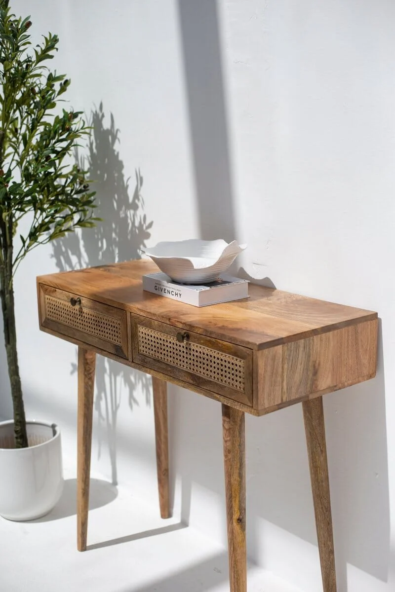 Rattan 2-Drawers Console