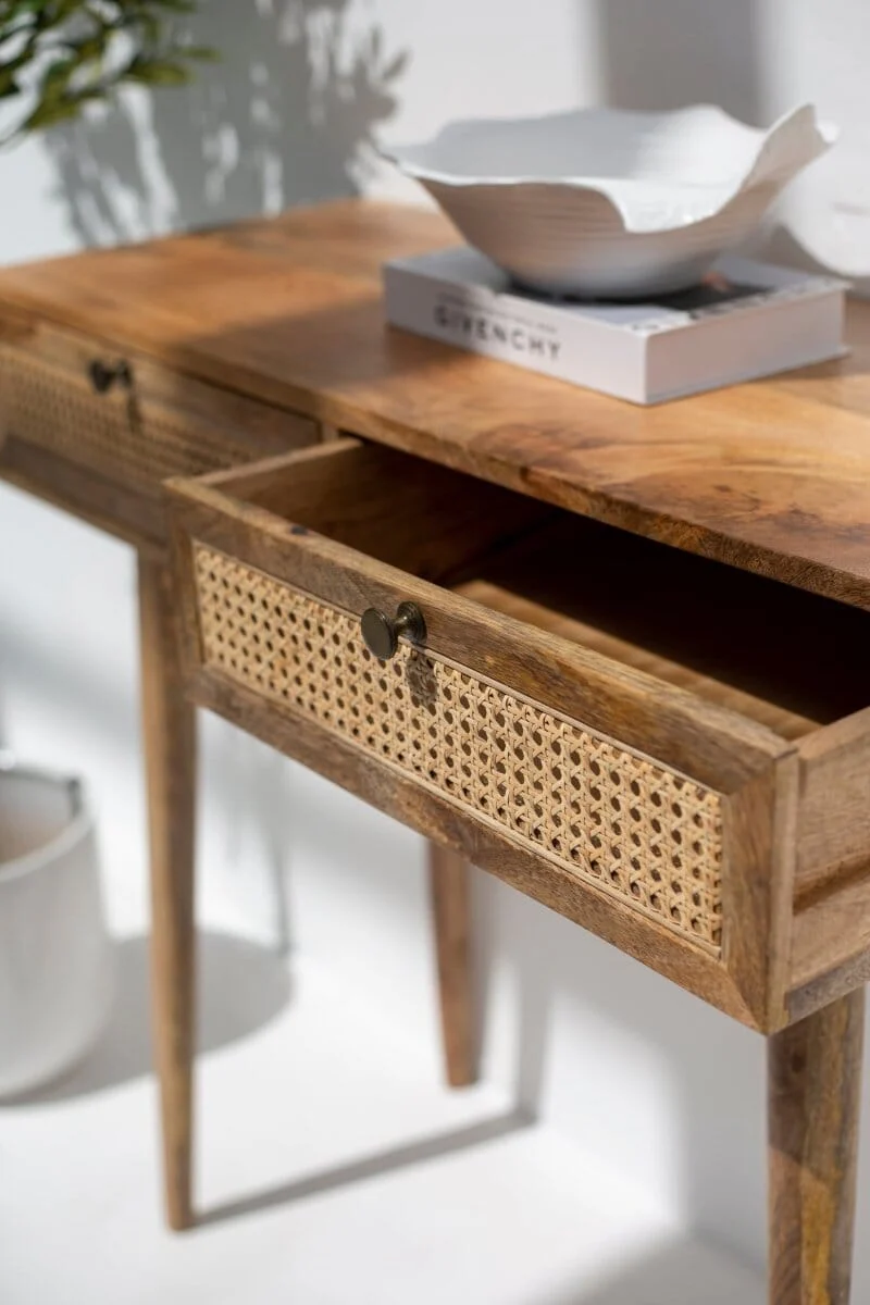 Rattan 2-Drawers Console