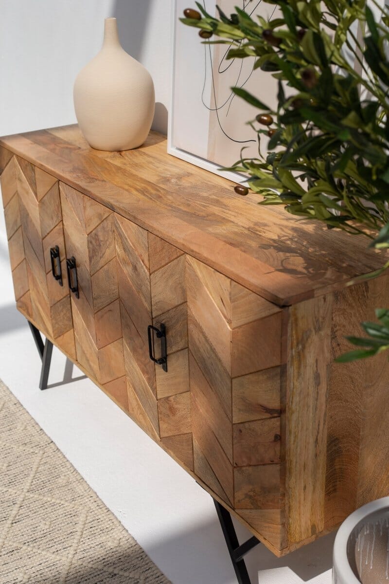 Modern Wooden Sideboard In Mango Wood