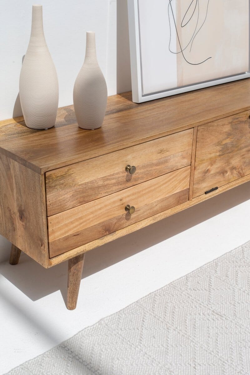 Vara Five Drawers Rattan Media Unit