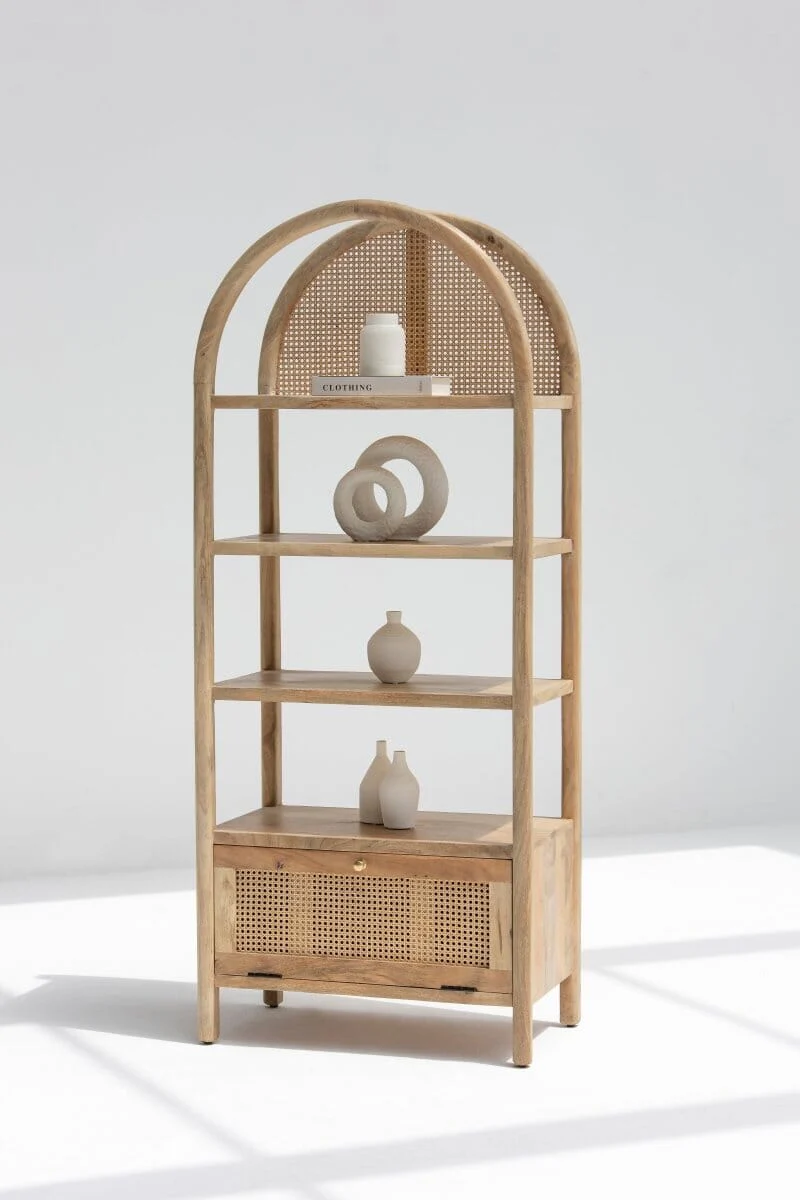Wooden Arched Bookshelf