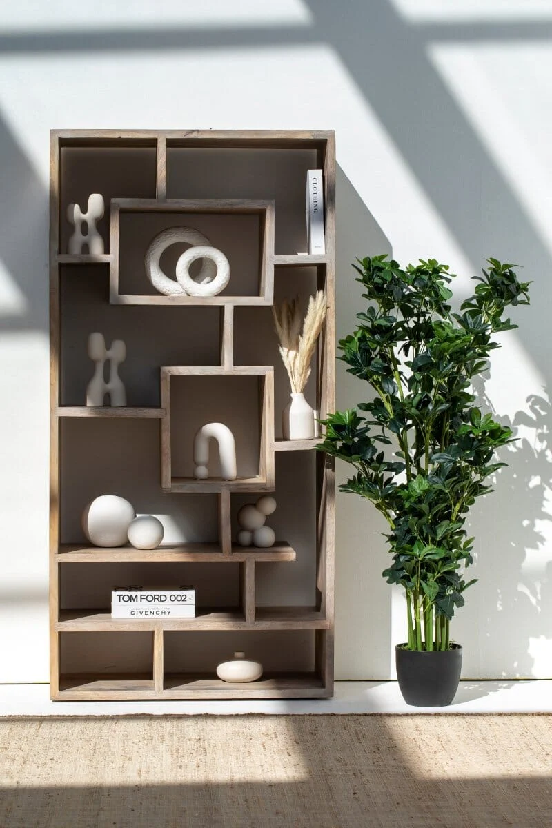 Wooden Geometric Bookshelf