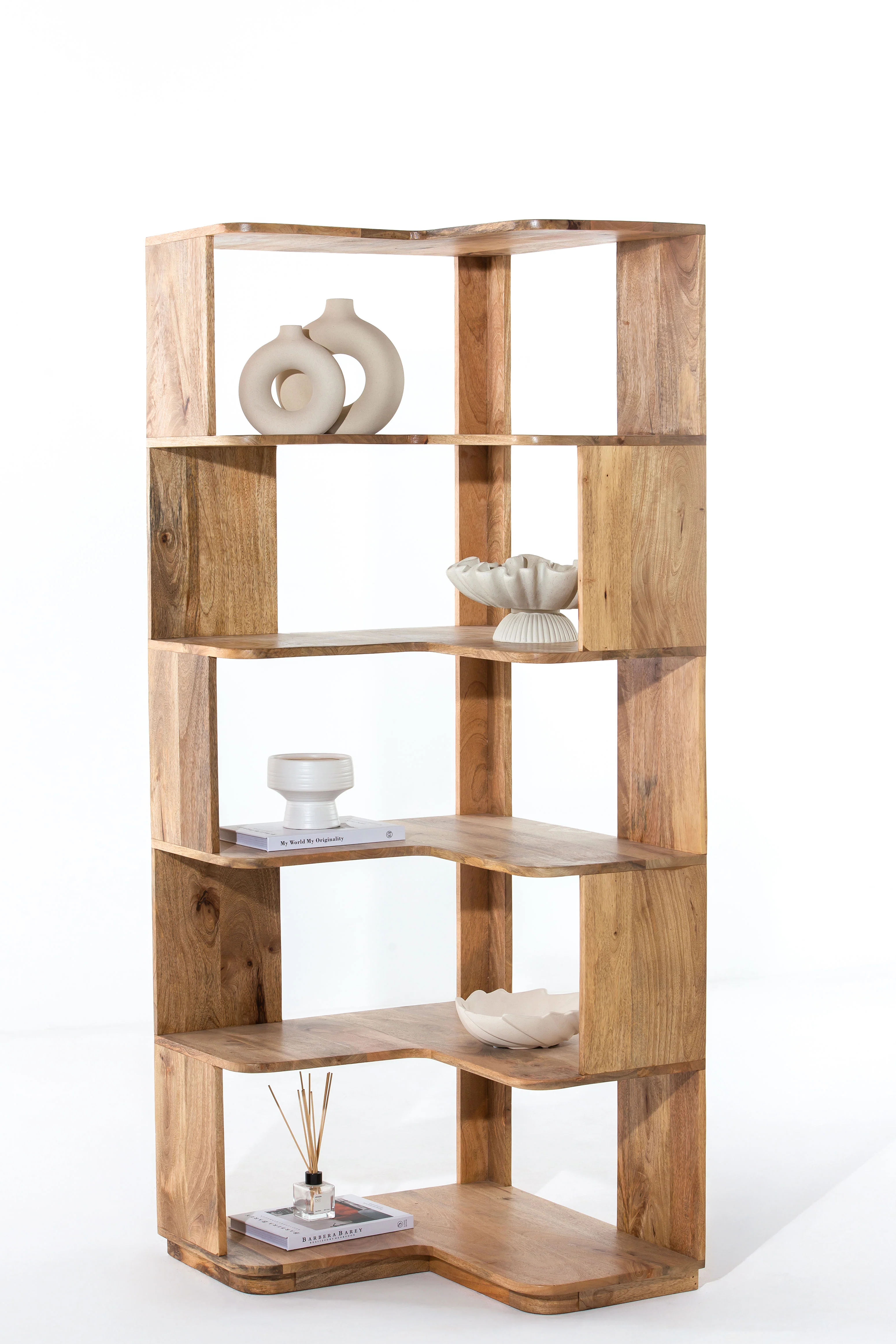 Liadan Corner Wooden Display Shelf