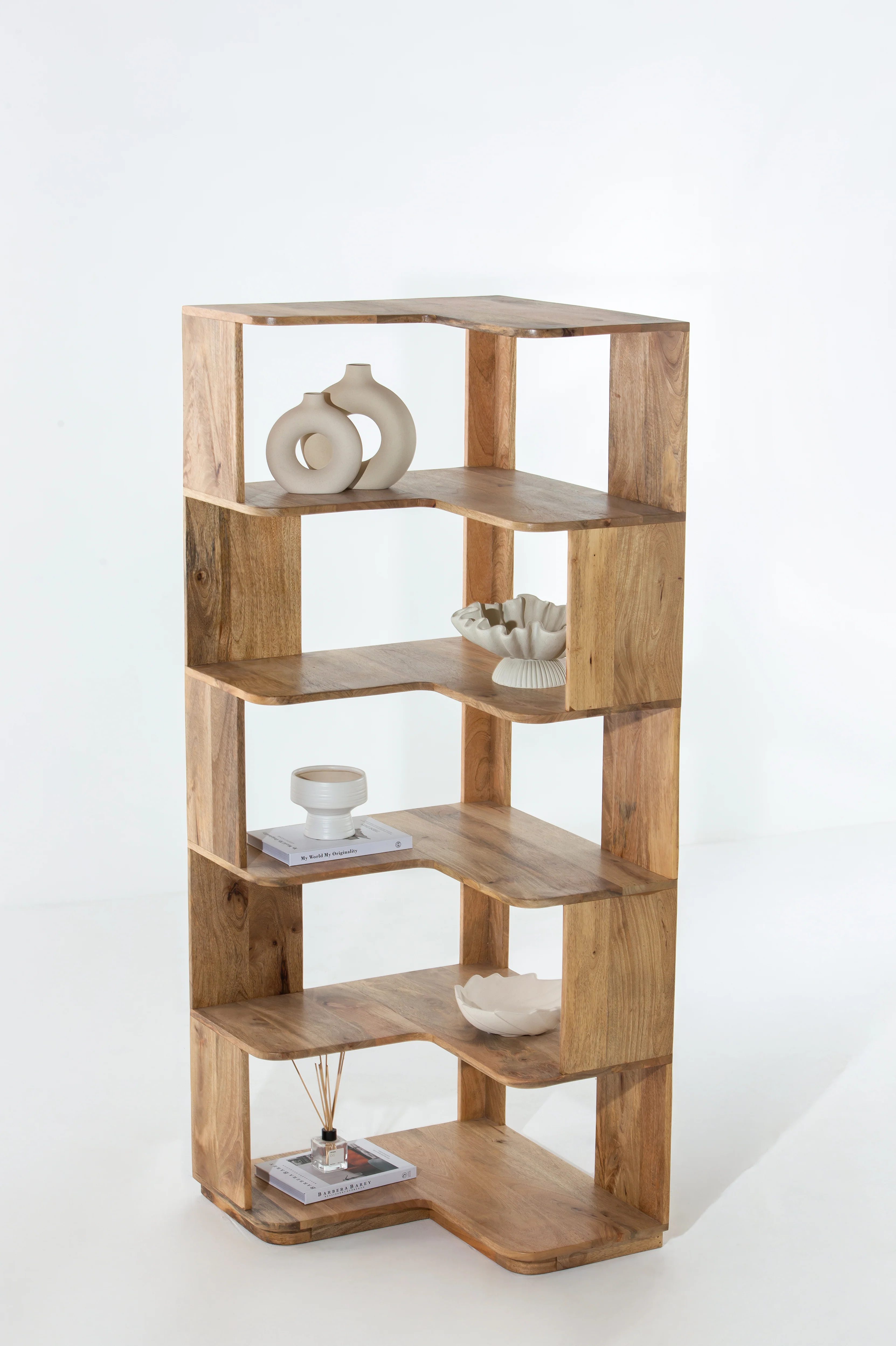 Liadan Corner Wooden Display Shelf