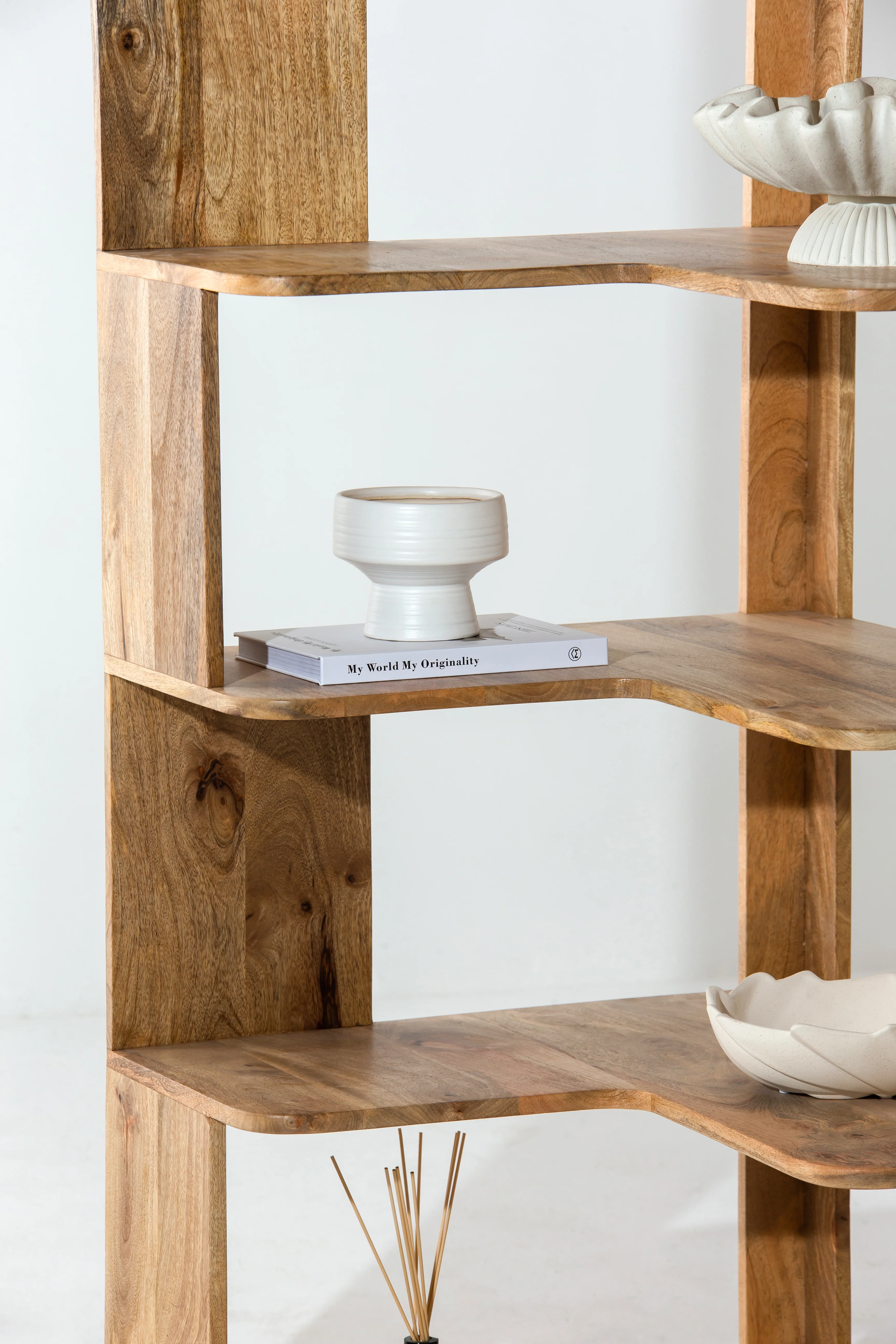 Liadan Corner Wooden Display Shelf