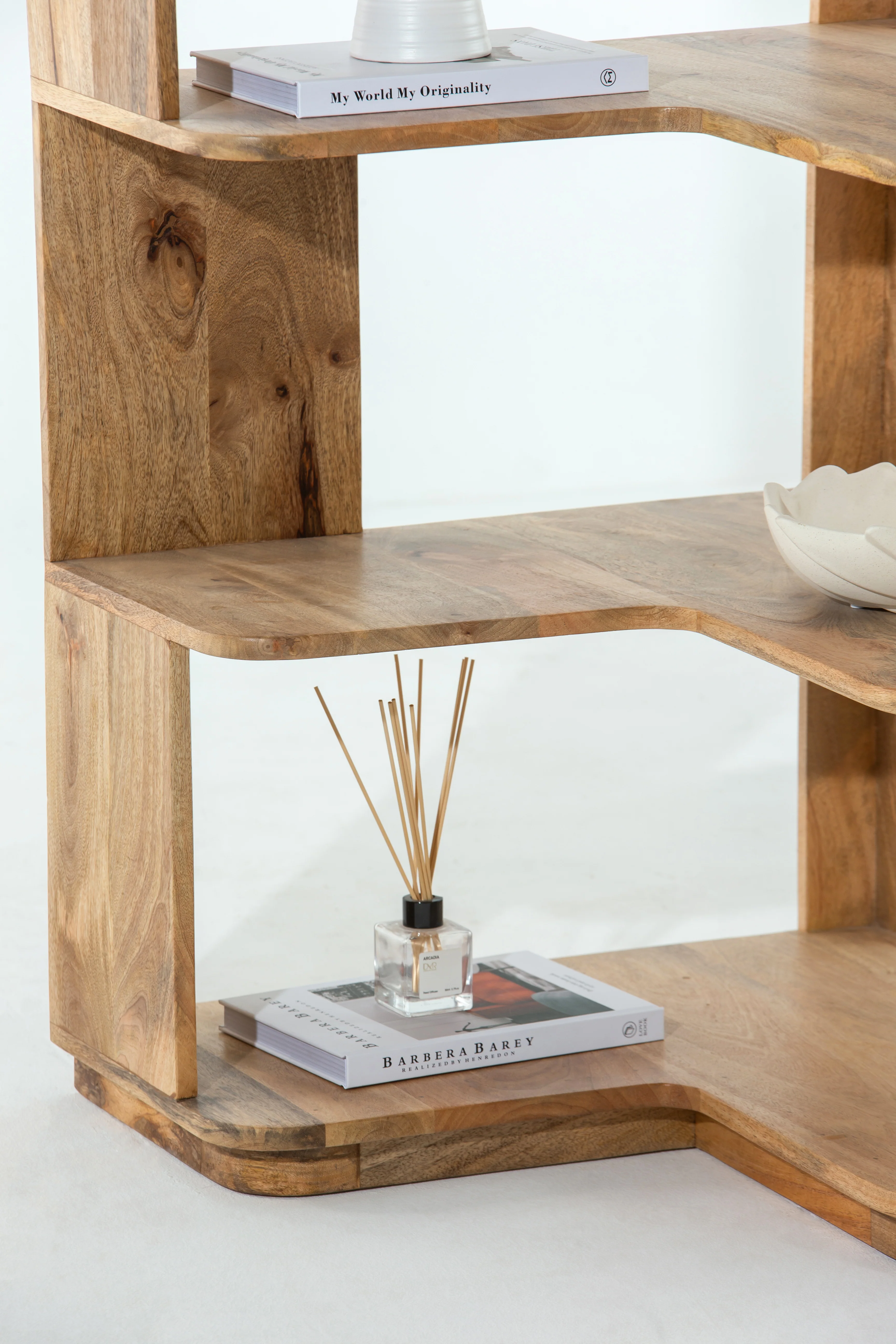 Liadan Corner Wooden Display Shelf
