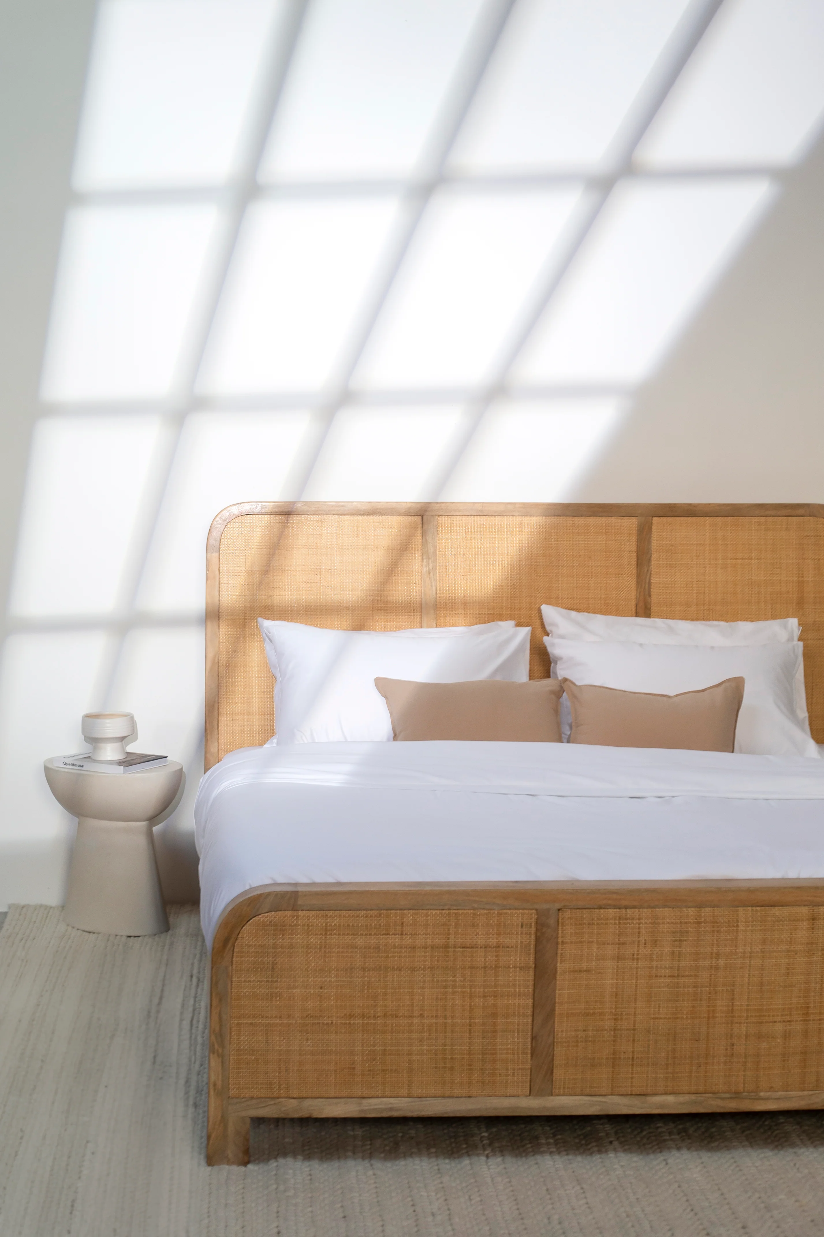 Honorine Rattan Mango Wood Bed