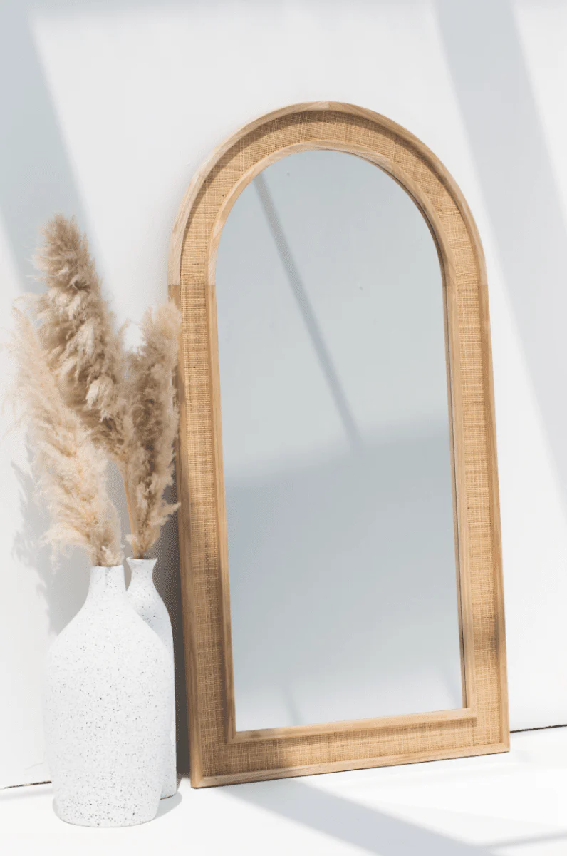 Riley Rattan Frame Arch Full Length Mirror