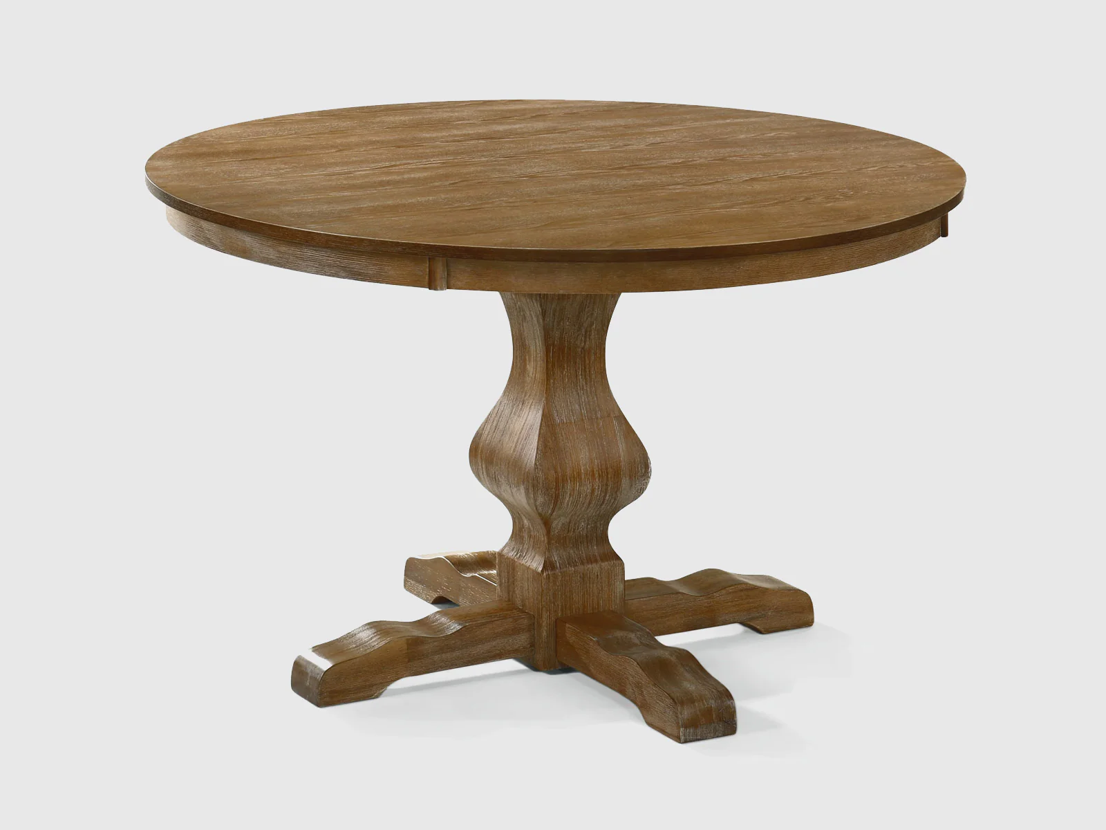 Furneezy Modern Rattan Solid Mango Wood Round 4 Seater Dining Table Set