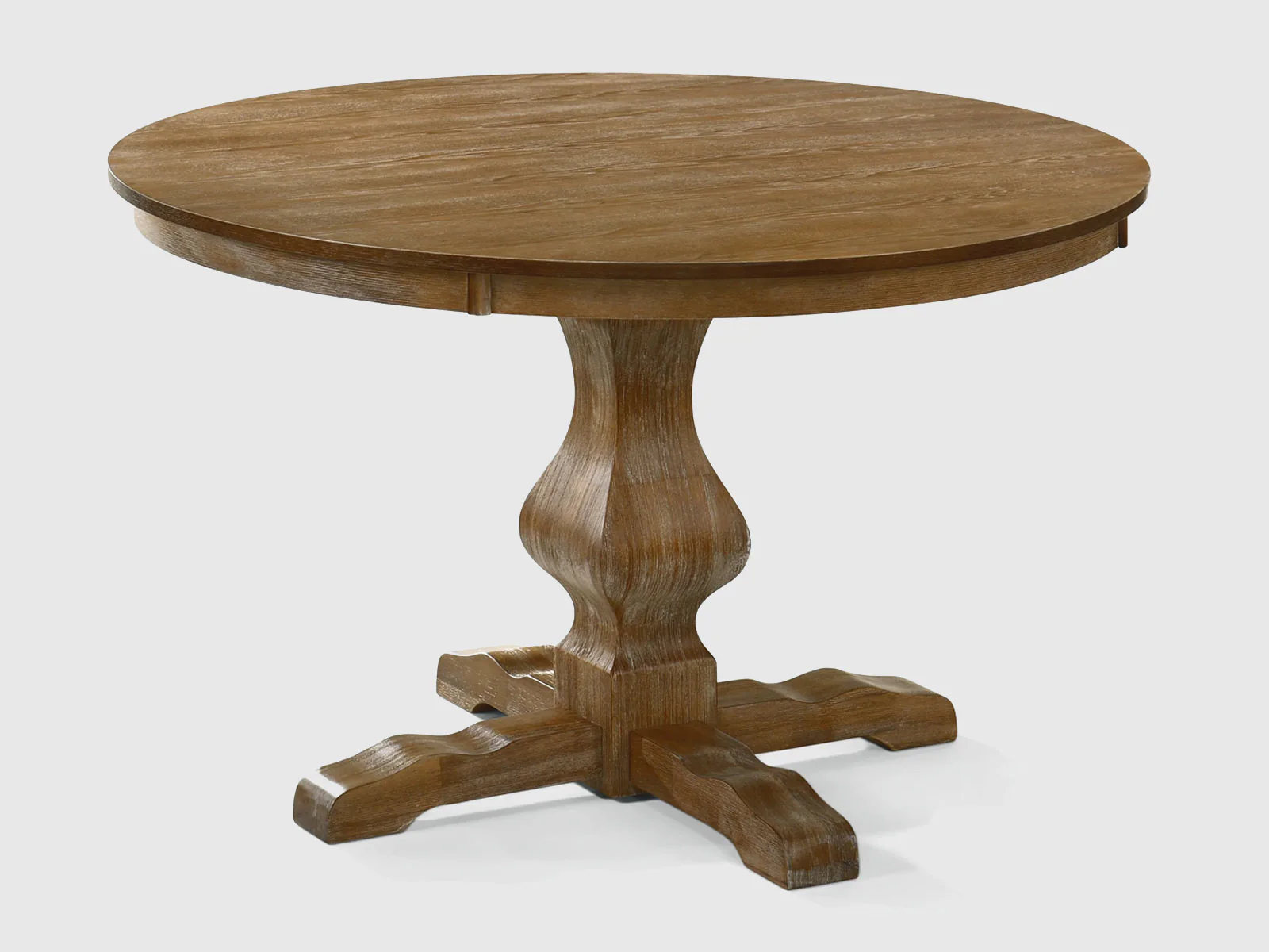 Furneezy Modern Rattan Solid Mango Wood Round 4 Seater Dining Table Set