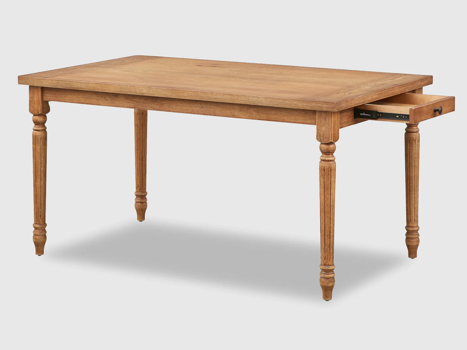 Furneezy Modern Rattan Solid Mango Wood Round 6 Seater Dining Table Set