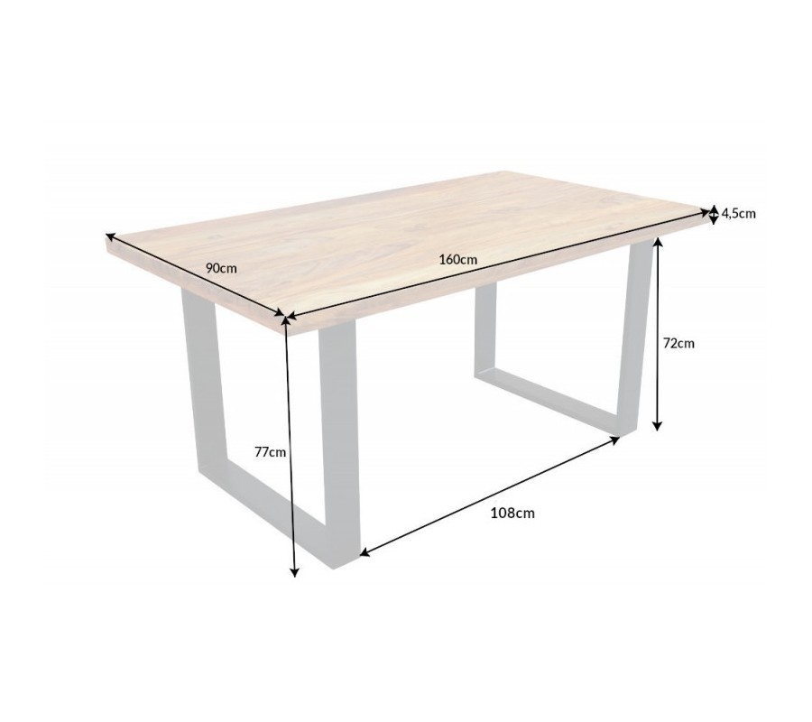 Solid Sheesham Wood Dining Table 160 Cm