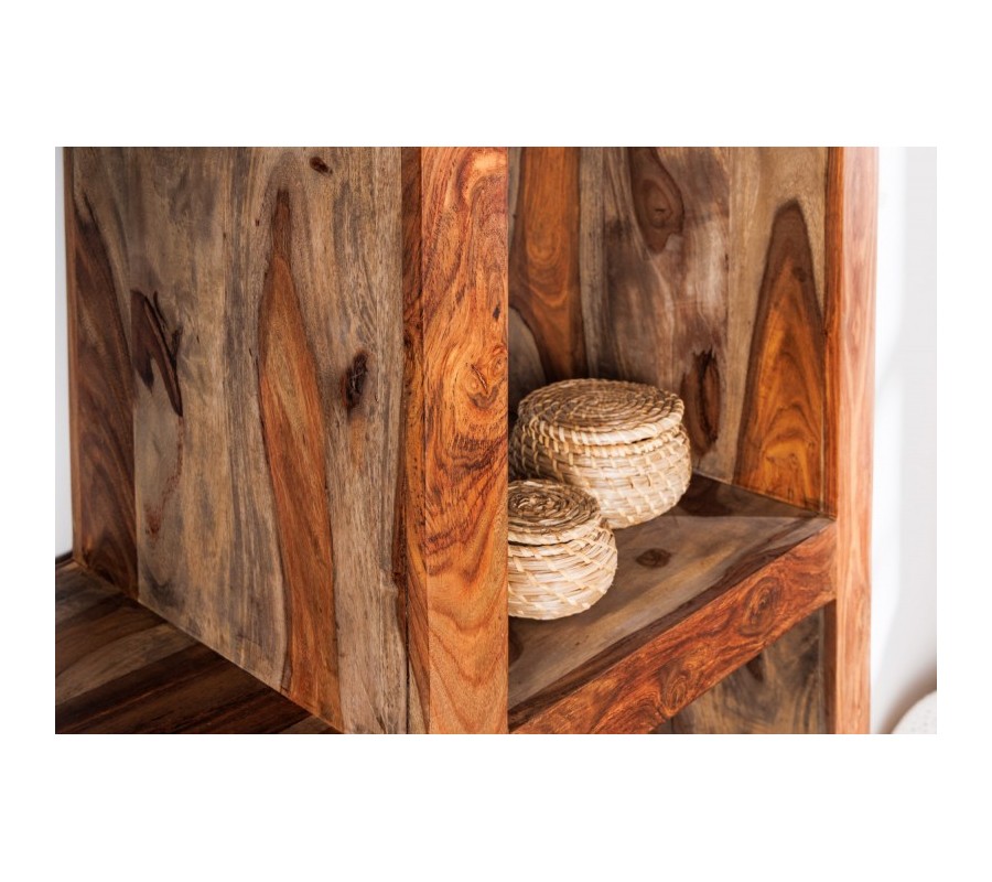 Massive Makassar designer shelf made of brown rosewood with eight shelves 180cm