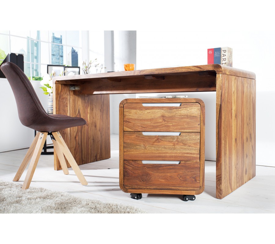 Wooden Desk with Chair and Drawer Unit