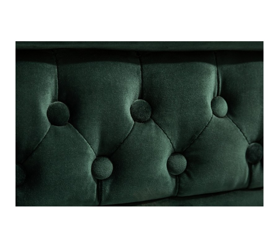 Chesterfield timeless Green three-seater lounger with designer stitching 205cm