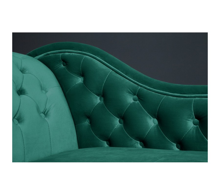 Modern Chesterfield chaise longue in green