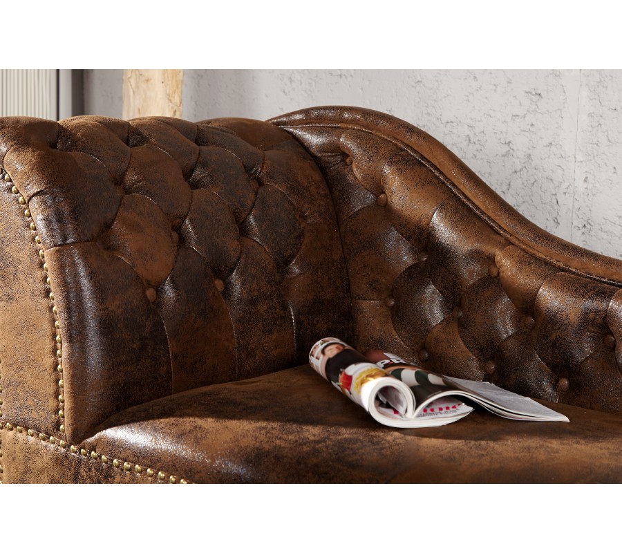 Modern Chesterfield chaise longue in Brown Antique