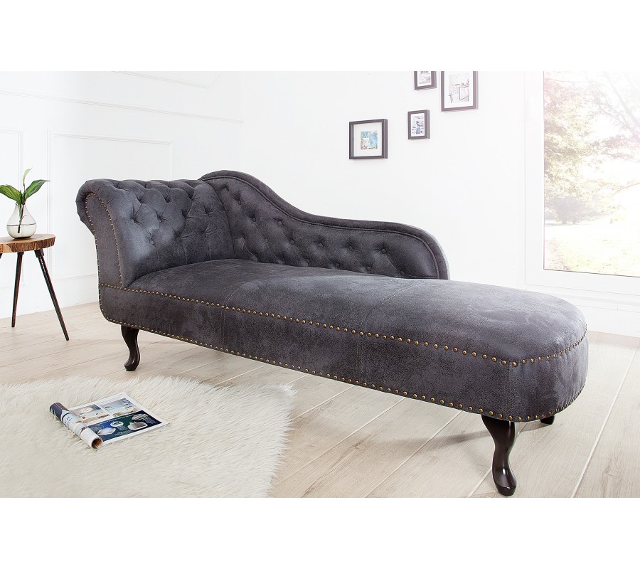 Modern Chesterfield chaise longue in Antique Look