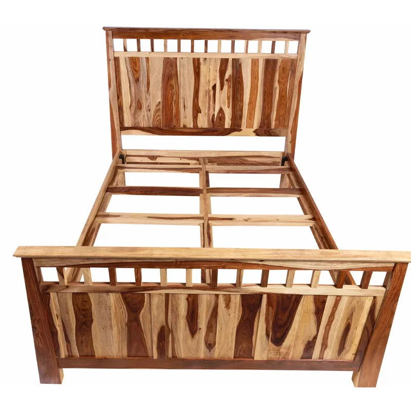 Furneezy Solid Sheesham Wood Natural Bed For Home
