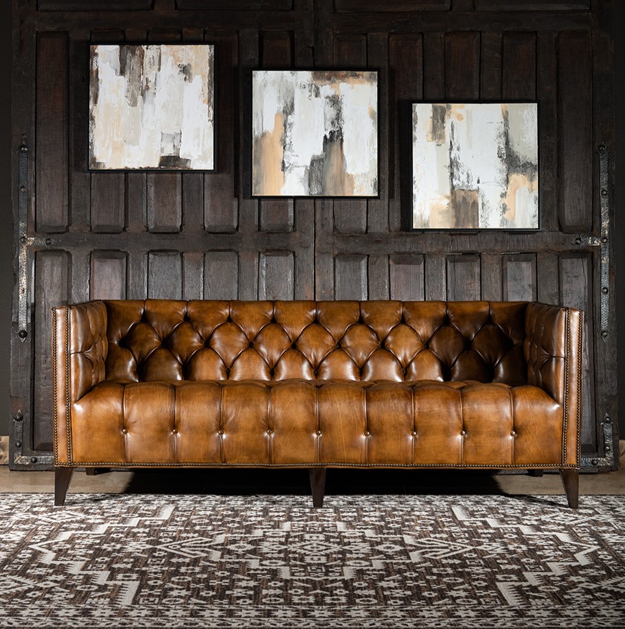  Furneezy Budapest Chesterfield Sofa Antique Brown