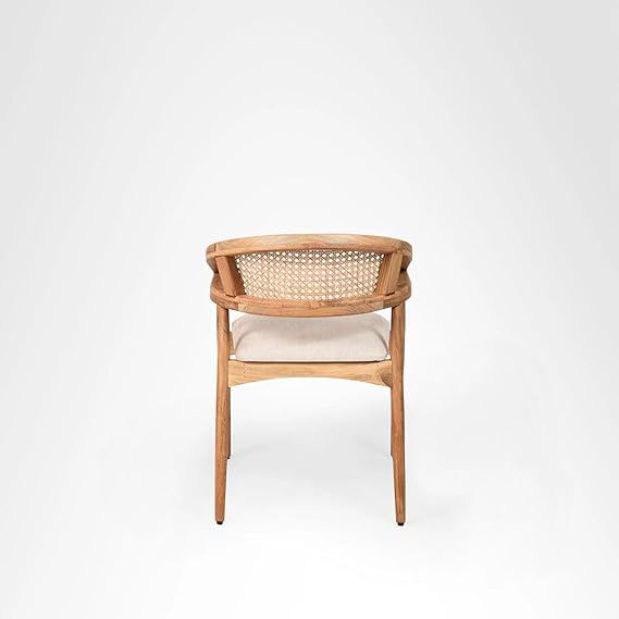 FURNEEZY Rattan ARM Chair for Living Room and Office | Rattan Furniture |Cane Furniture | (Natural)