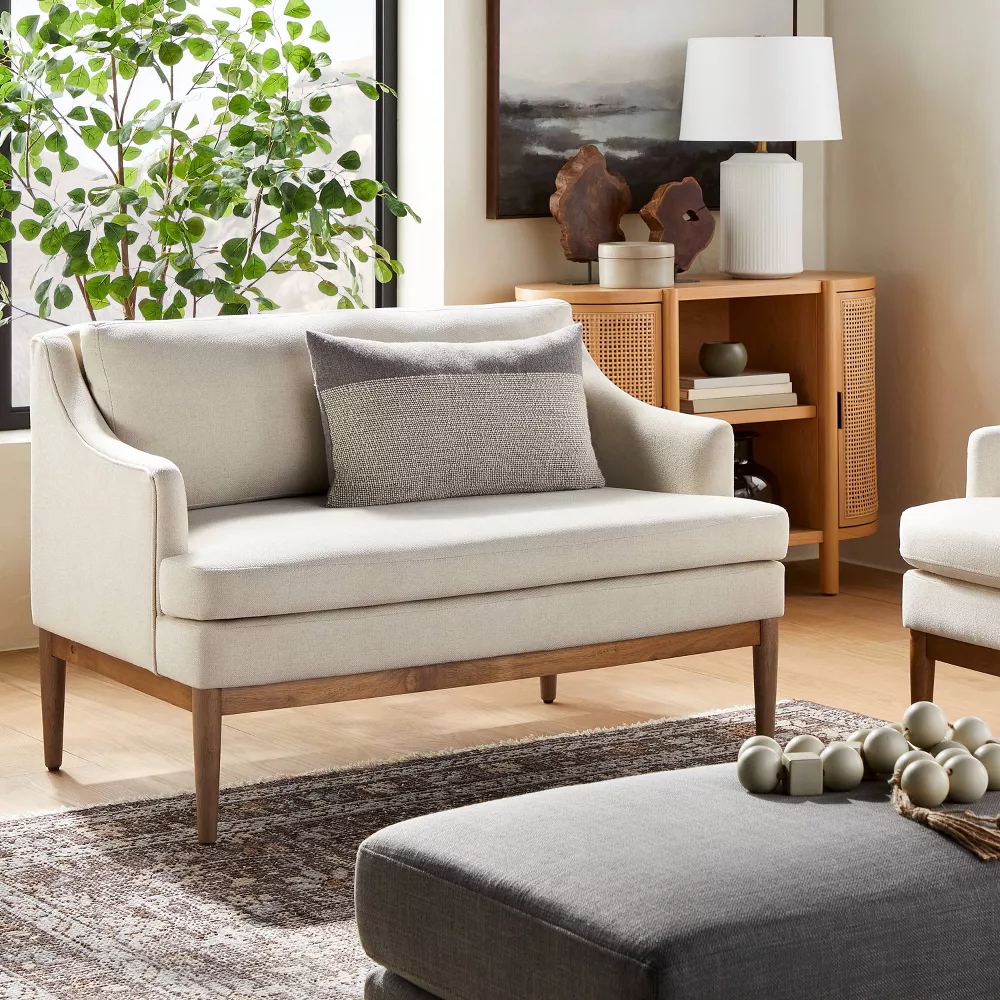 Modern Beige Sofa Two Seater