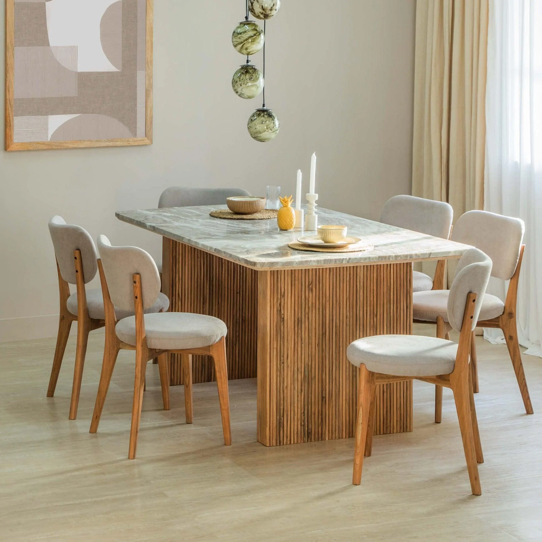 Modern Marble Dining Table Six Seater
