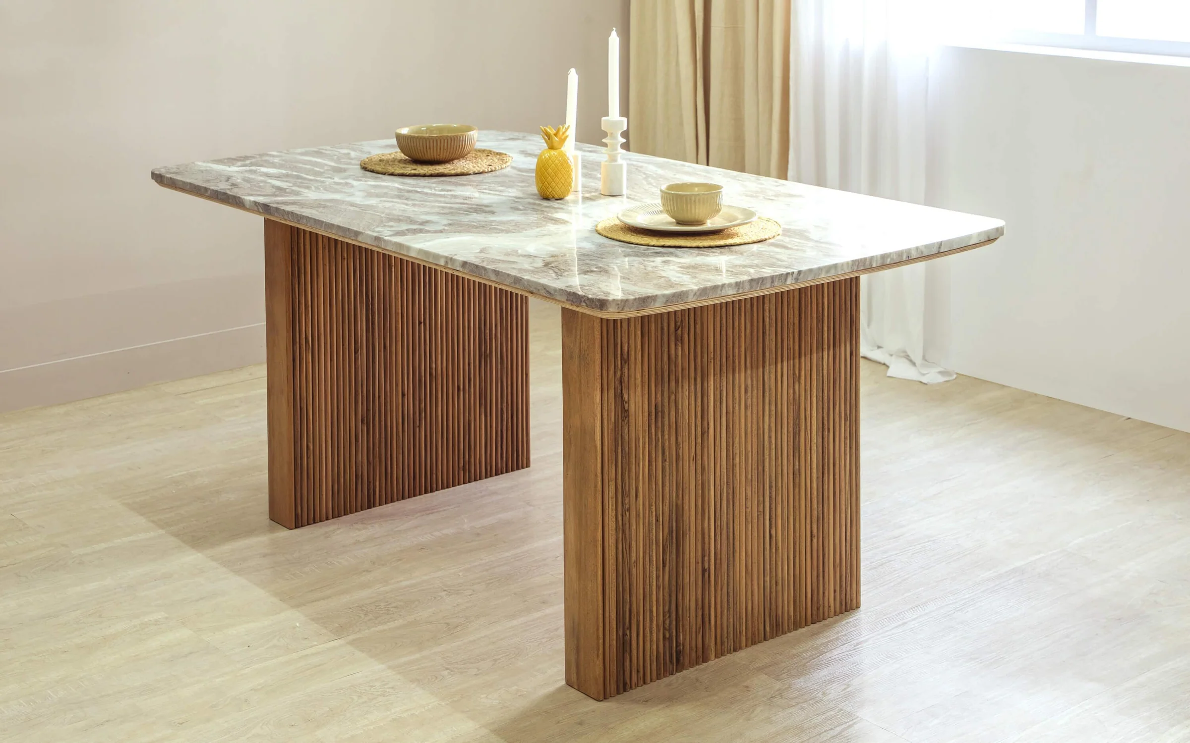 Modern Marble Dining Table Six Seater 
