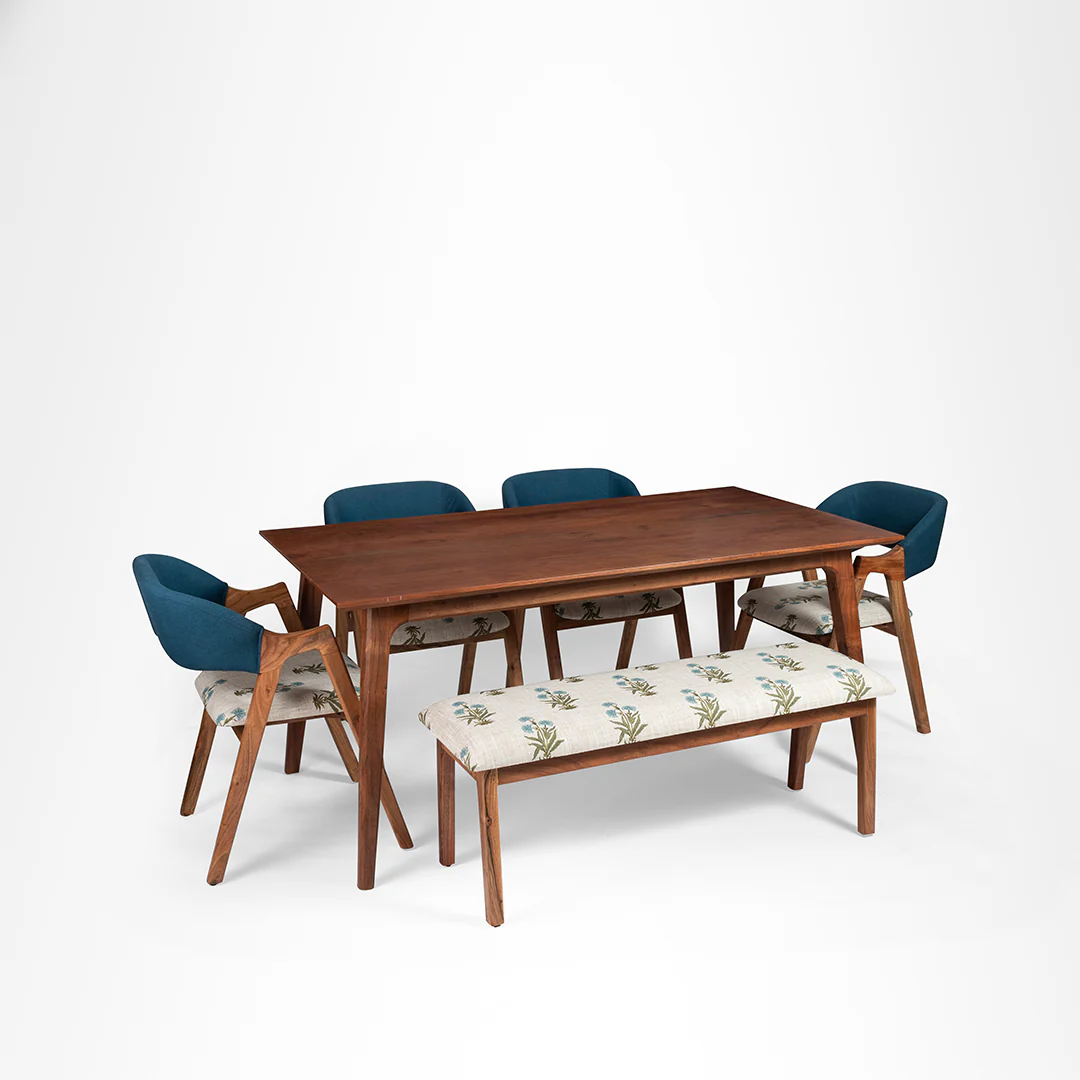 Modern Wooden Dining Table Set # 6 ( Bench)