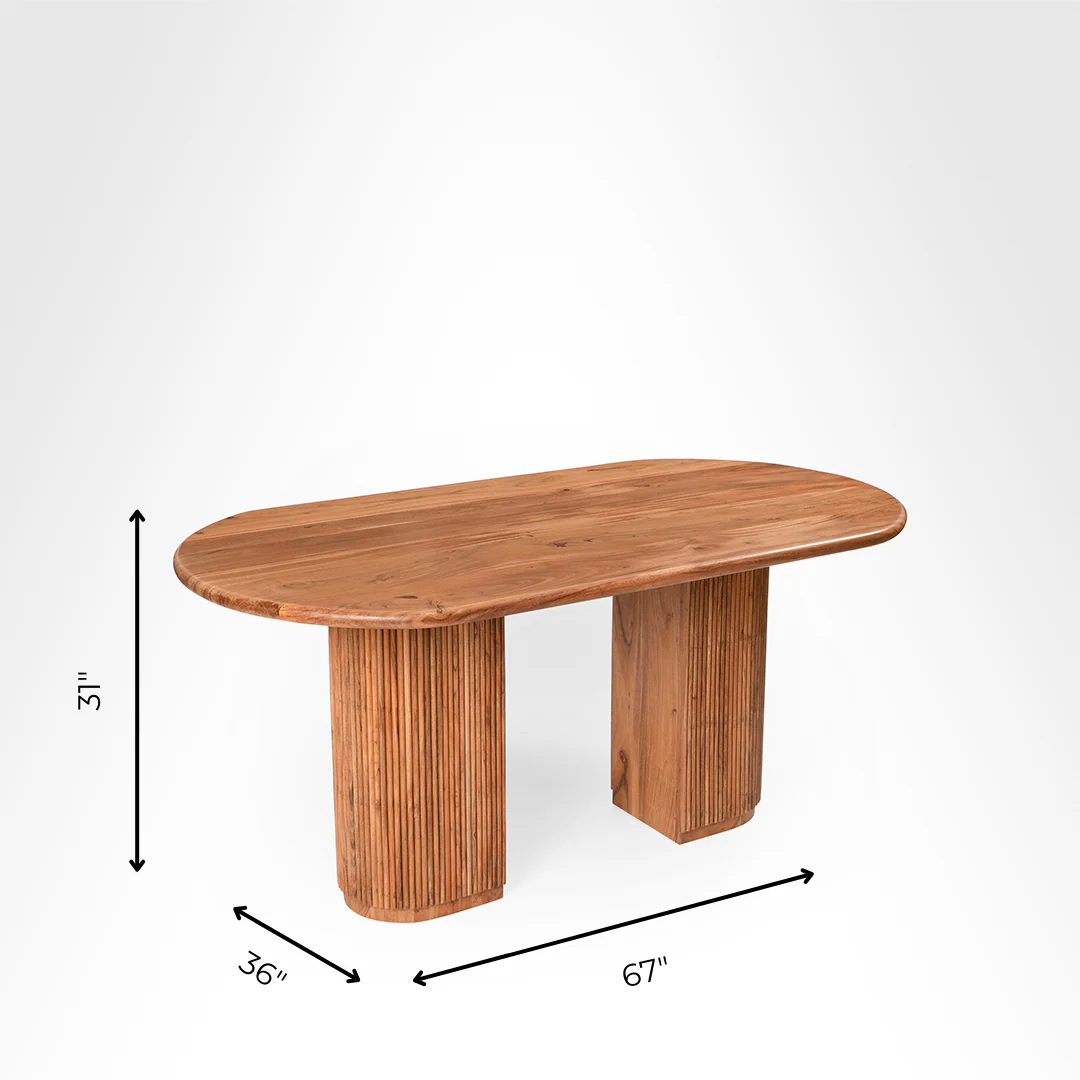 Modern Wooden Dining Table Set # 4 ( Acacia)
