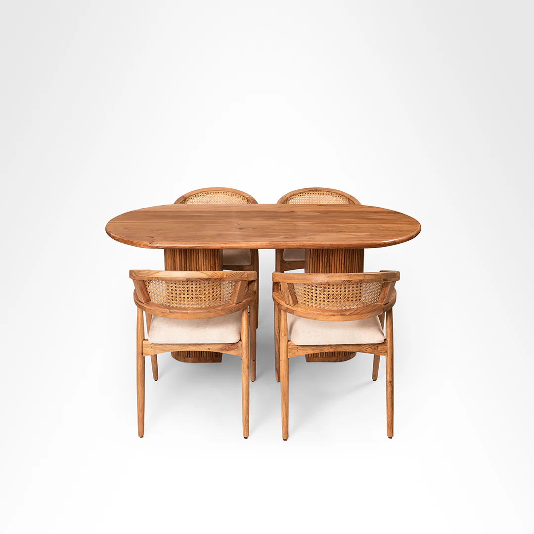 Modern Wooden Dining Table Set # 4 ( Acacia)