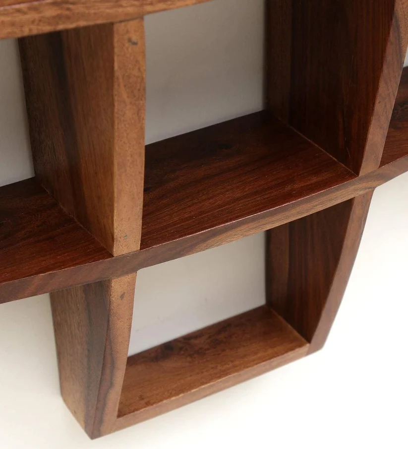 Furneezy Geometric Wooden Wall Shelf