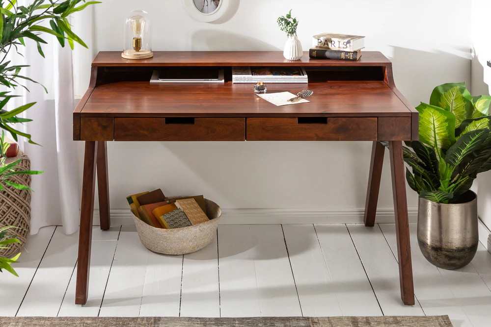 Modern Wooden Writing Desk In Acacia Wood 